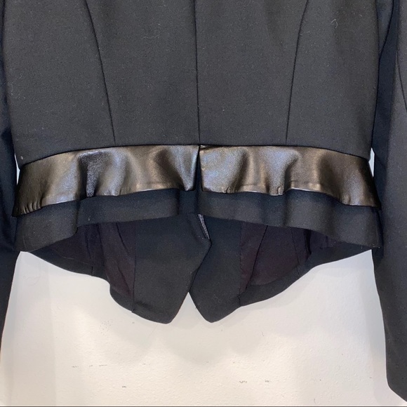 Tracy Reese black 100% lamb leather blazer sz 10 - Picture 8 of 13